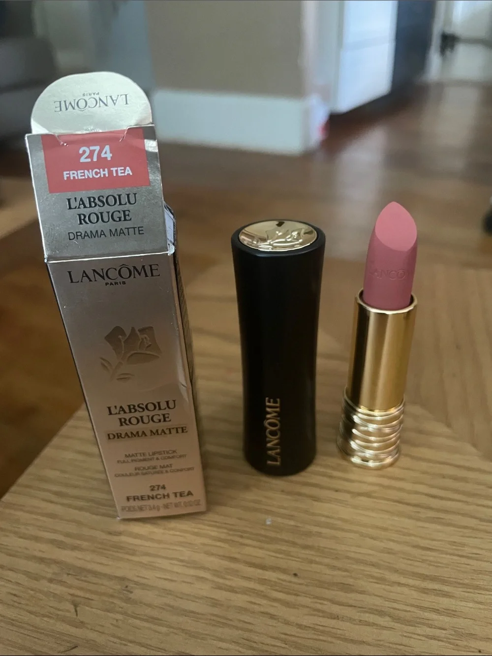 L'Absolu Rouge Drama Matte Lipstick - 274 French Tea (Pink)